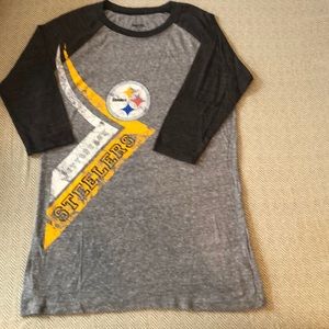 Steelers logo 3/4 sleeve soft tee Reebok medium M